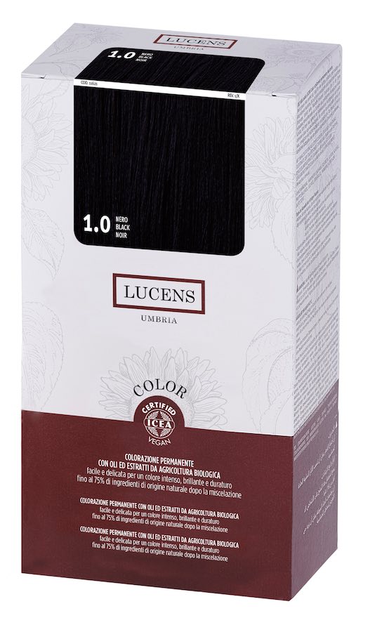 Colore naturale capelli - 1.0 nero - Lucens Umbria | Erboristeria Erbainfusa Como | Shop Online