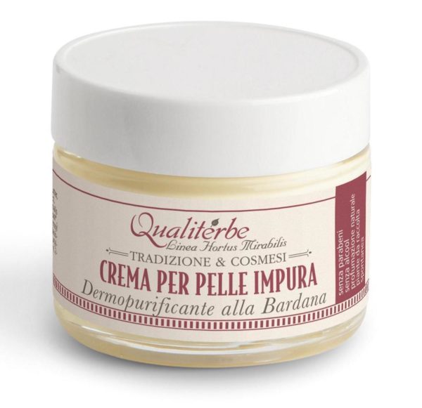 Crema viso pelle impura al succo di bardana - Qualiterbe | Erboristeria Erbainfusa Como | Shop Online