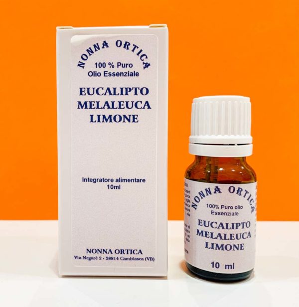 Olio essenziale - eucalipto melaleuca limone - Nonna Ortica | Erboristeria Erbainfusa Como | Shop Online