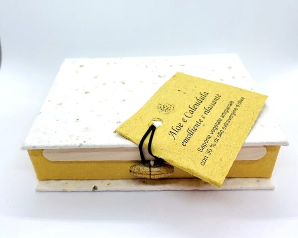 Sapone solido - scatola da 2 saponette chiusa - aloe e calendula - Lunaroma | Erboristeria Erbainfusa Como | Shop Online