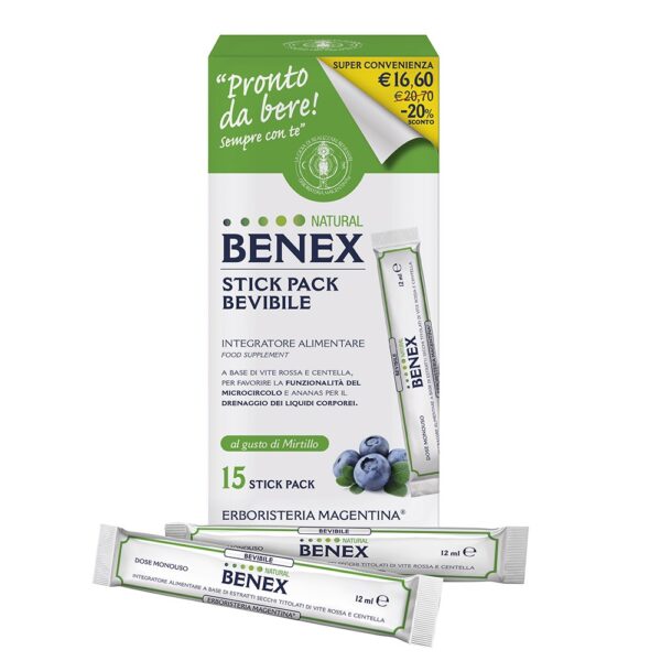 Stick Pack Bevibile Natural Benex - Erboristeria Magentina |Erboristeria Erbainfusa Como | Shop Online